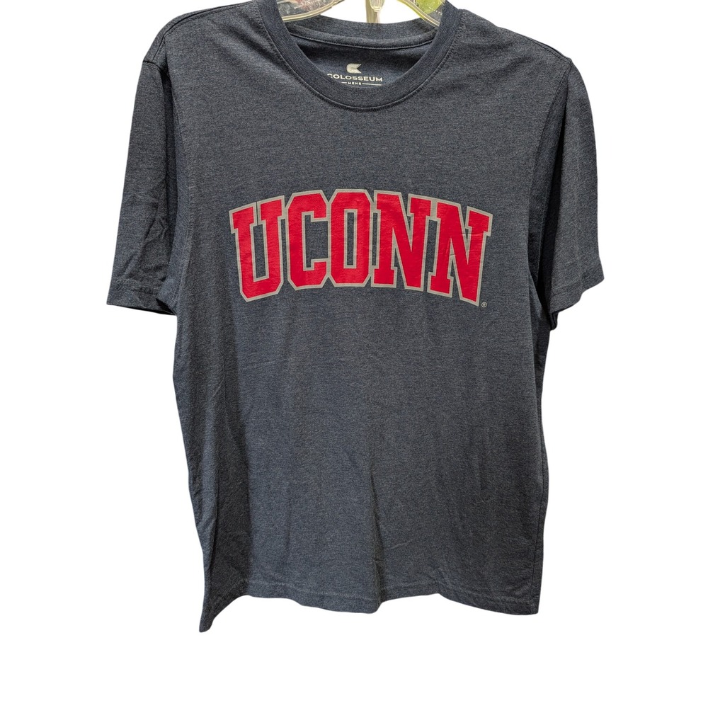 Colosseum UConn T-Shirt Mens Medium Grey Excellent Arched Graphic Tee